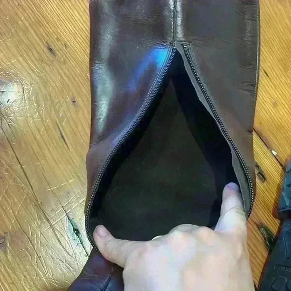 Born Brown Donya Tall Boots Leather Upper Size 7/38 M/W B73706 - Picture 11 of 12